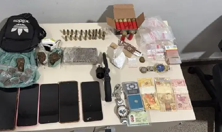 Suspeito de homicídio é preso com arma e drogas no sul do Maranhão